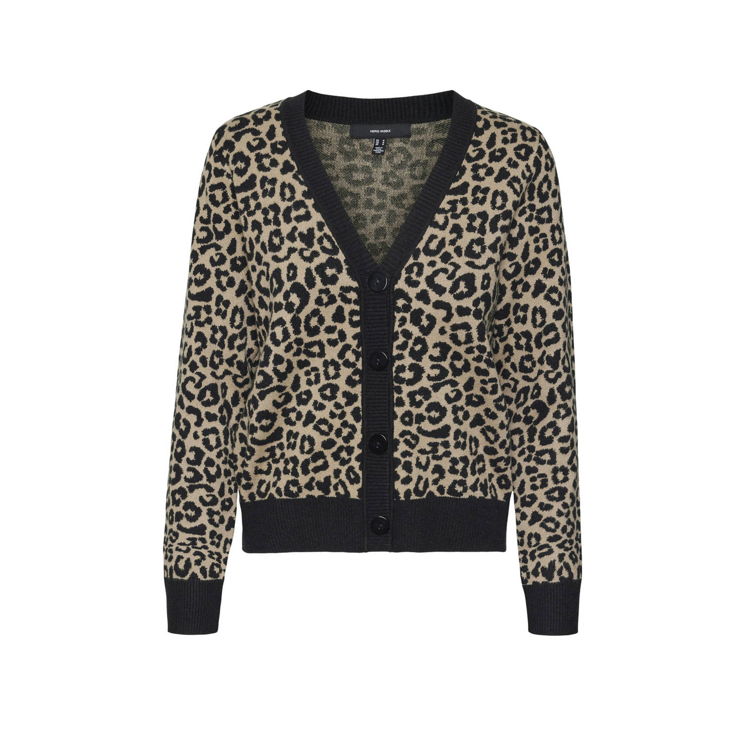 VERO MODA vest VMARIA met panterprint bruin zwart