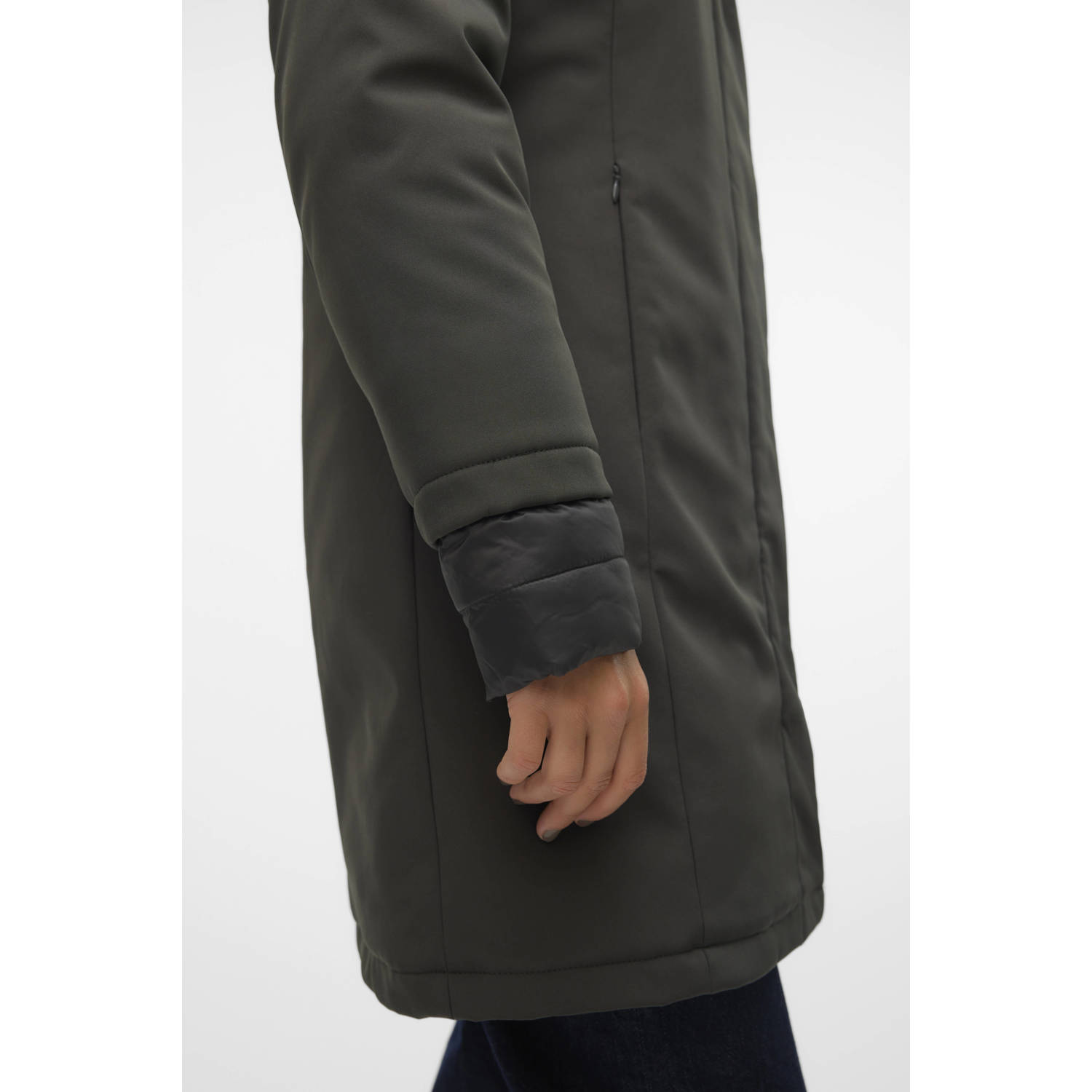 VERO MODA gewatteerde softshell winterjas donkergroen
