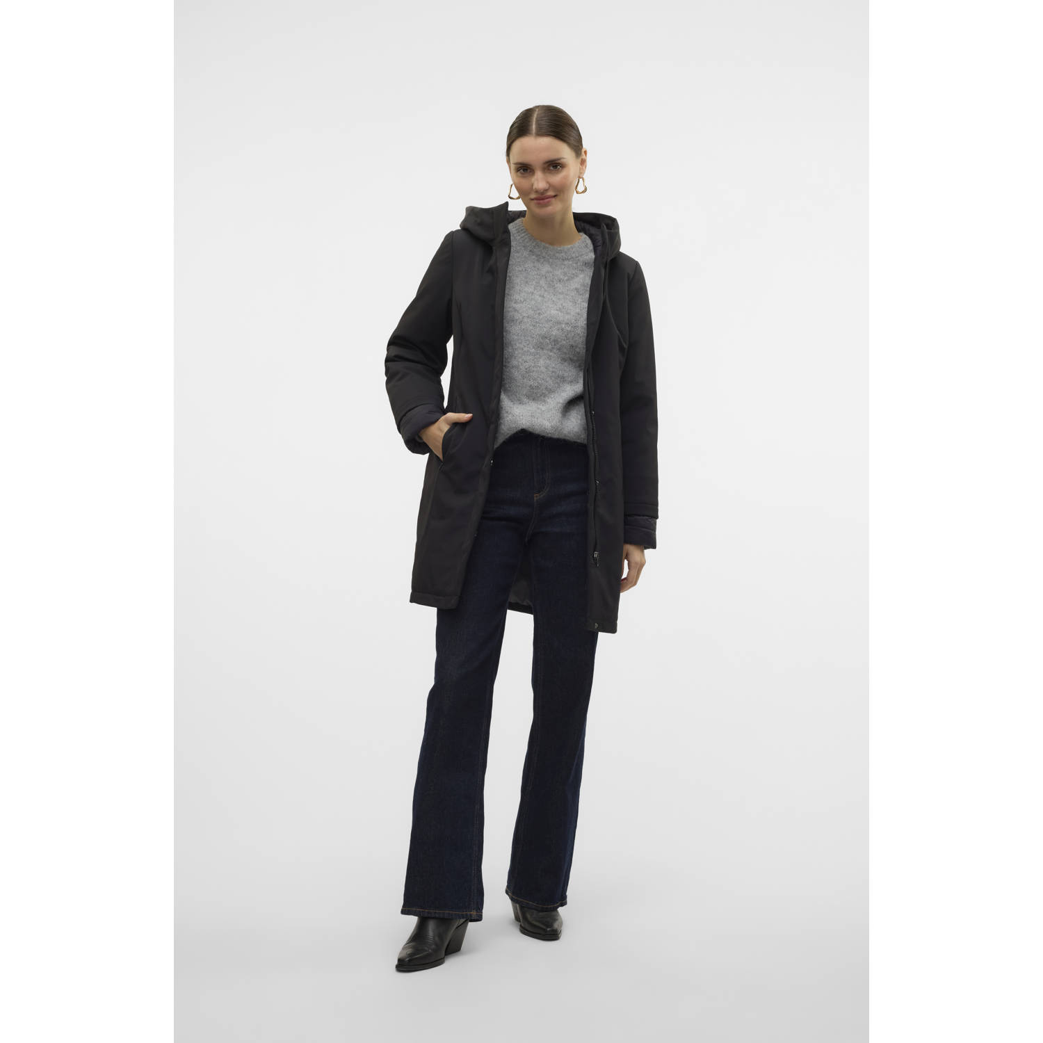 VERO MODA gewatteerde softshell winterjas zwart