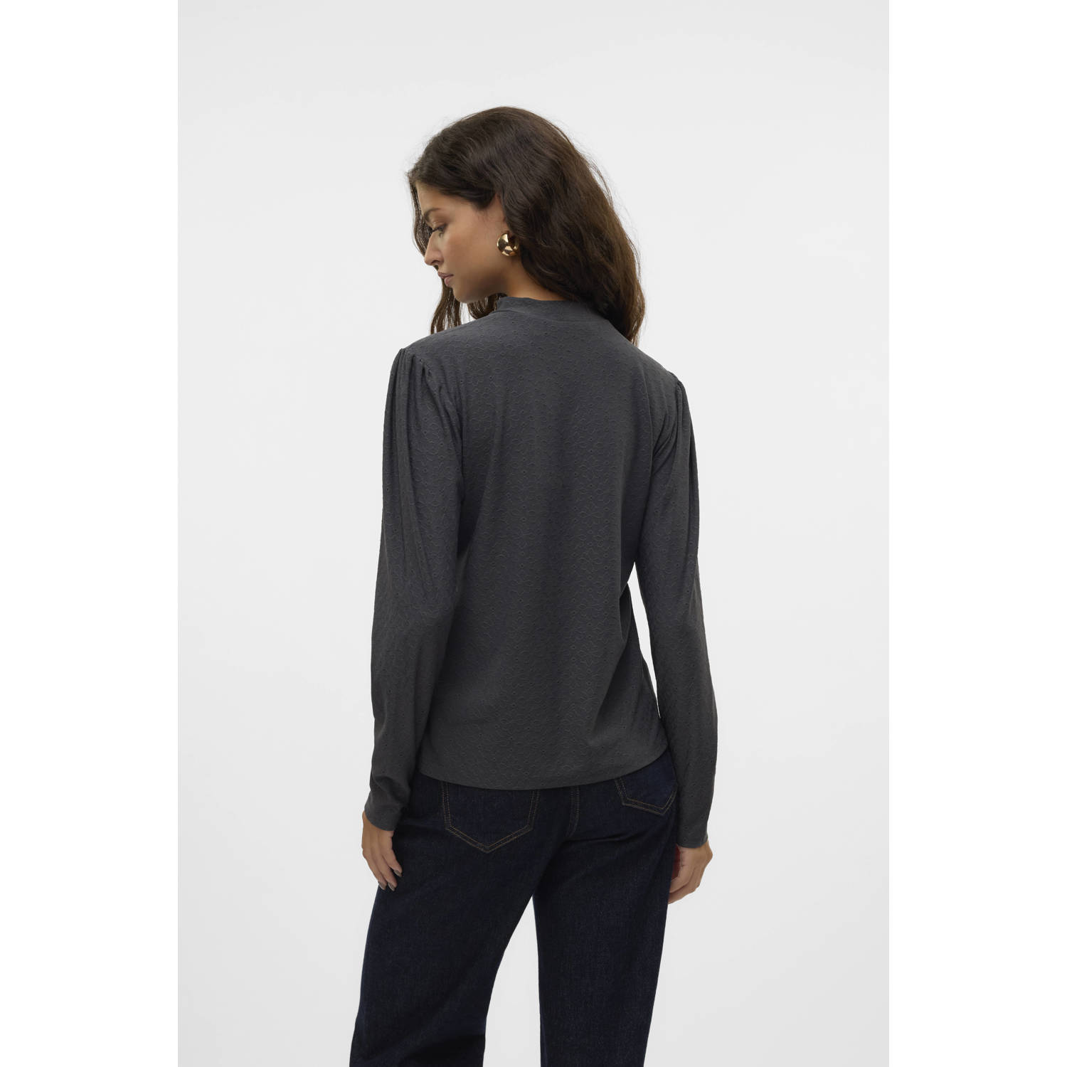 VERO MODA jersey top VMPAULINE antraciet