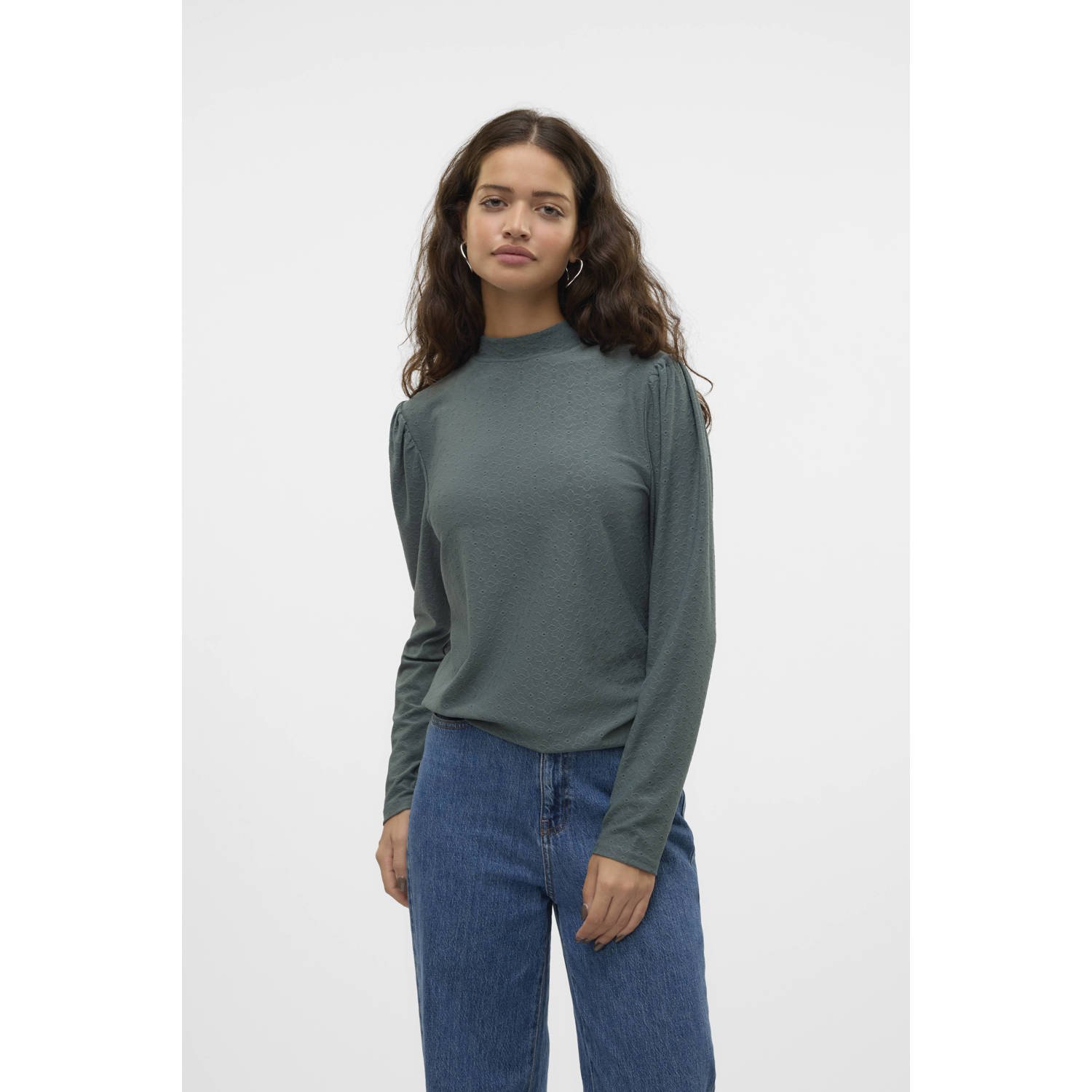 VERO MODA jersey top VMPAULINE grijs