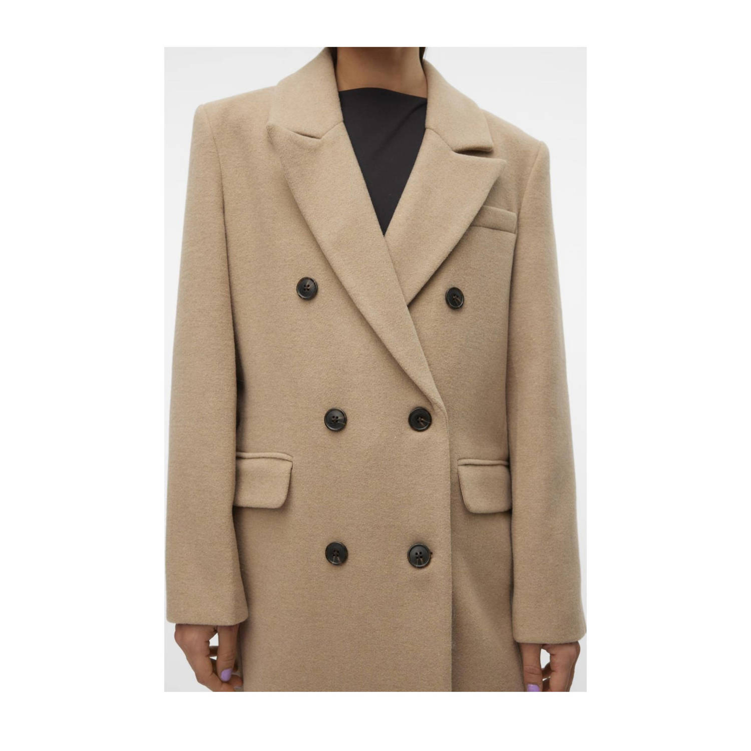 VERO MODA gewatteerde winterjas VMEDENSIA met wol beige