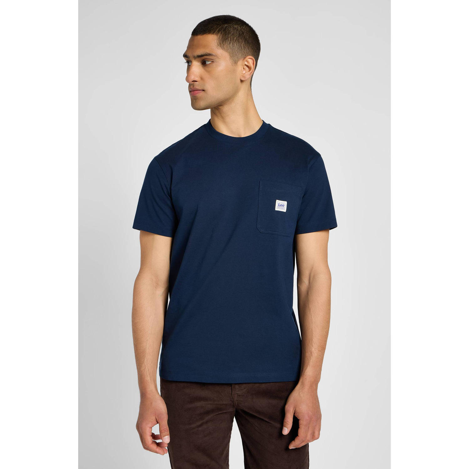 Lee T-shirt met logo donkerblauw