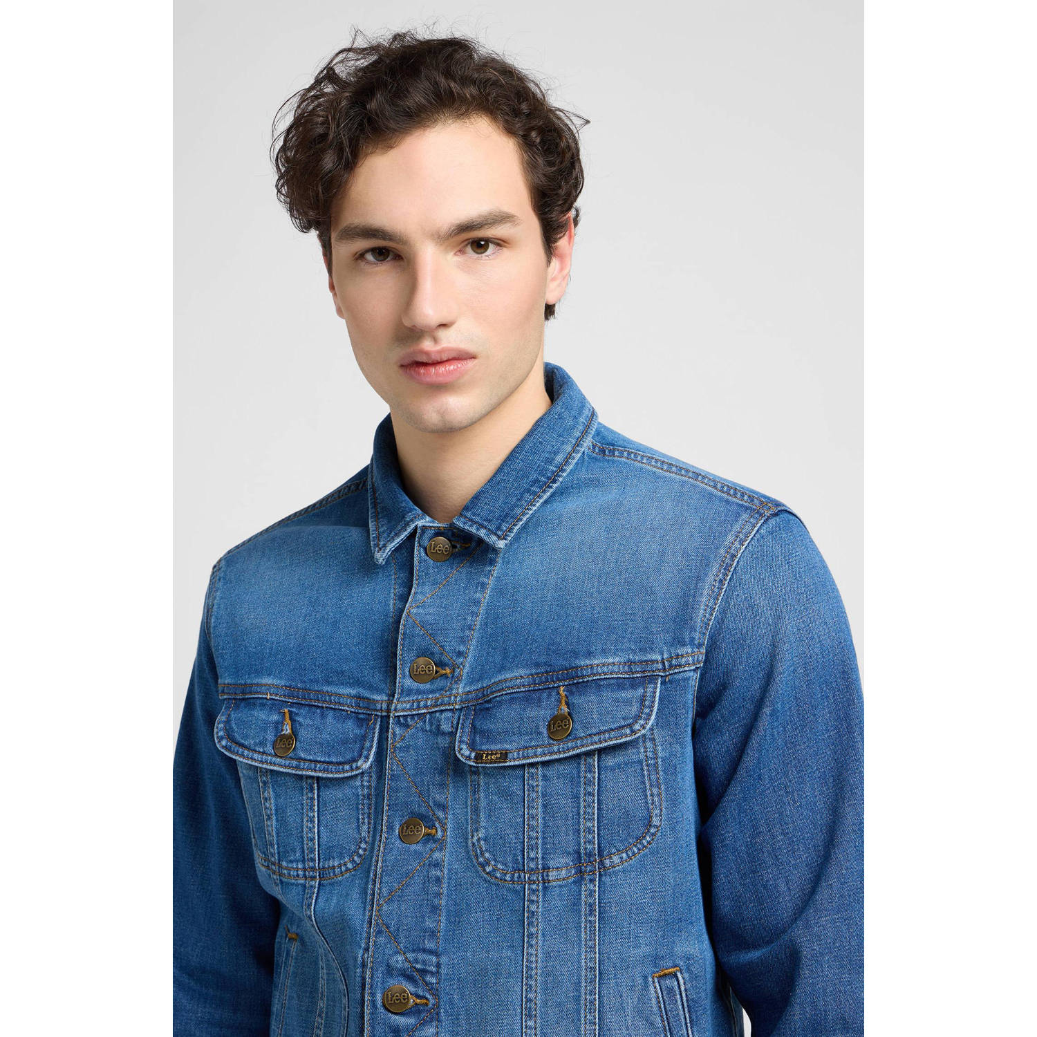 Lee spijkerjas RIDER medium blue denim