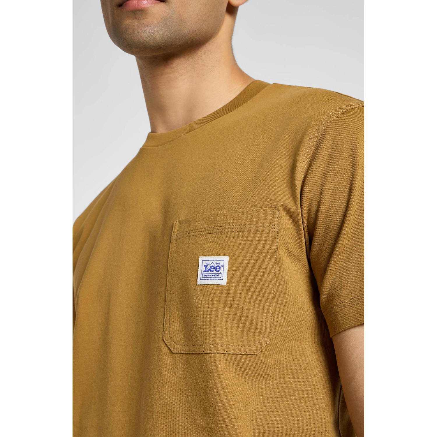 Lee T-shirt met logo bruin