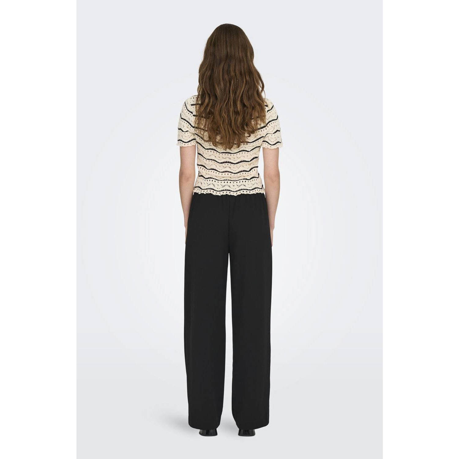 ONLY high waist straight fit pantalon zwart