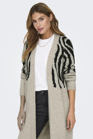 vest ONLJADE met zebraprint beige/ zwart