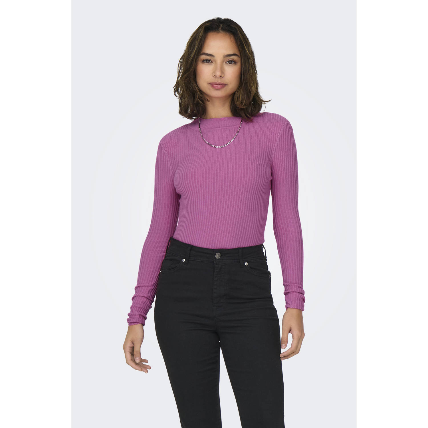 Only Louisa Highneck Pullover Pink Dames