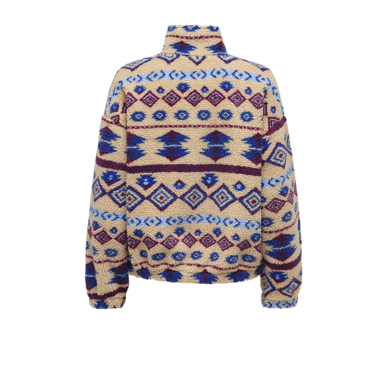 ONLY fleece trui beige blauw rood