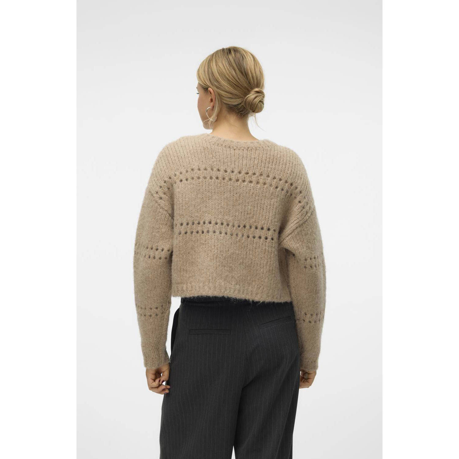 VERO MODA vest VMADELINA met wol zand