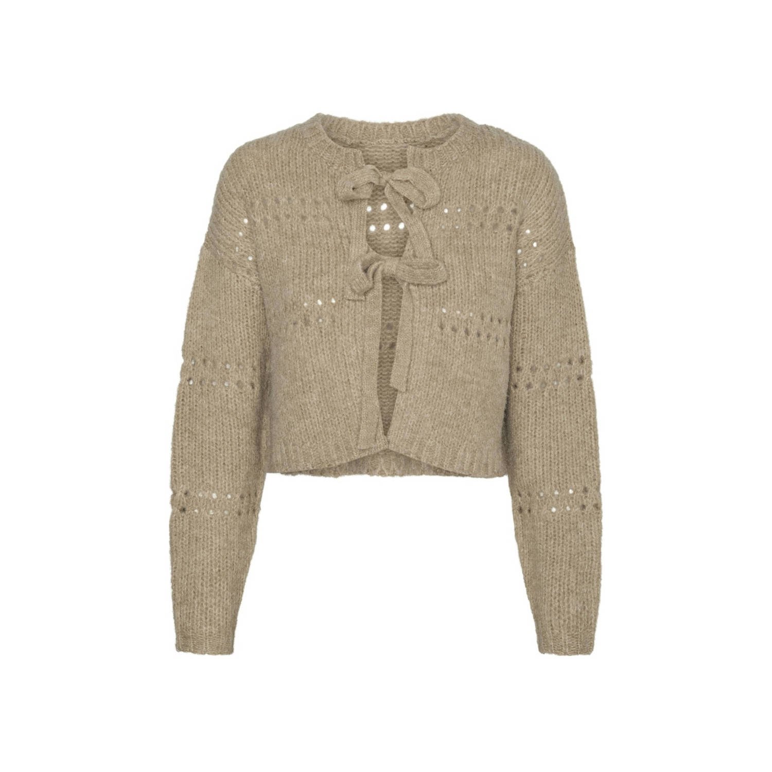 VERO MODA vest VMADELINA met wol zand
