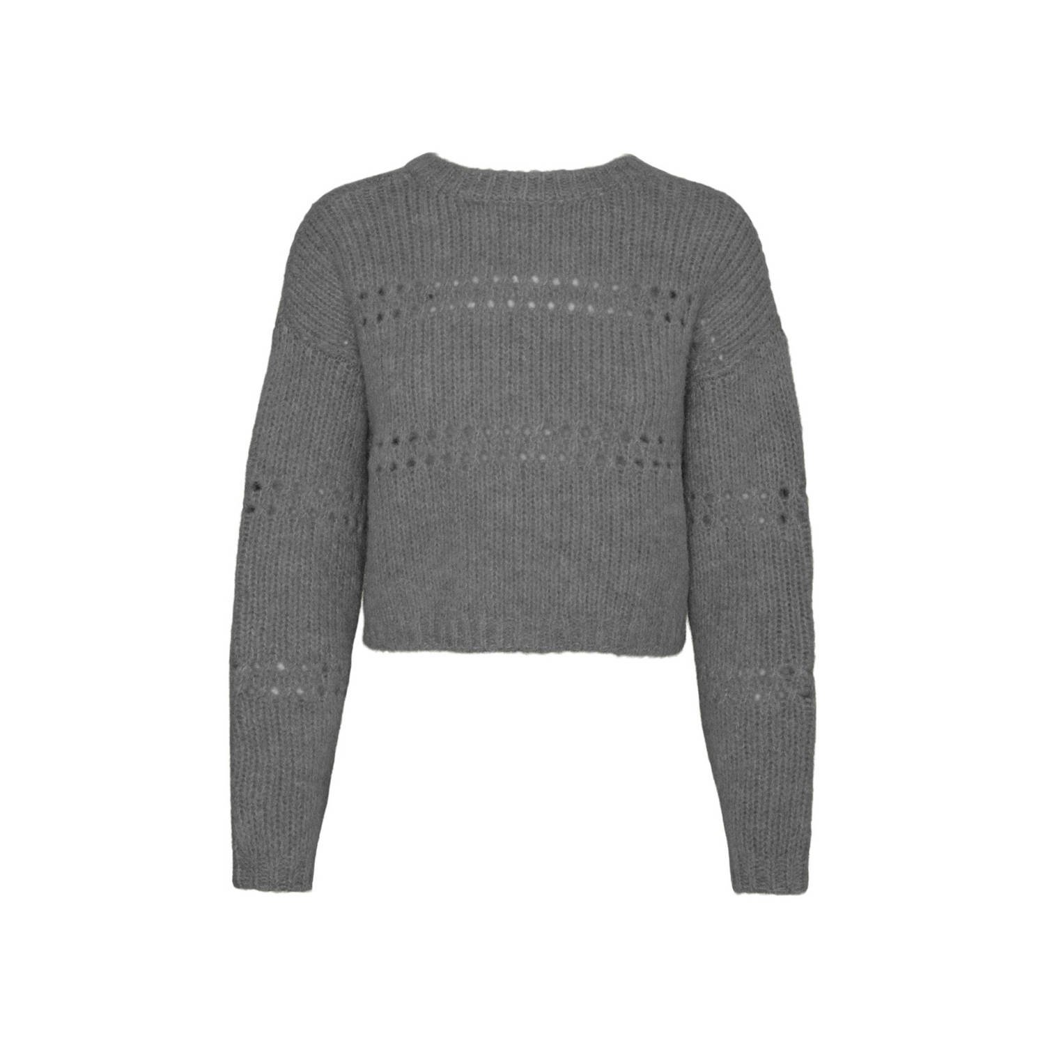 VERO MODA vest VMADELINA met wol grijs