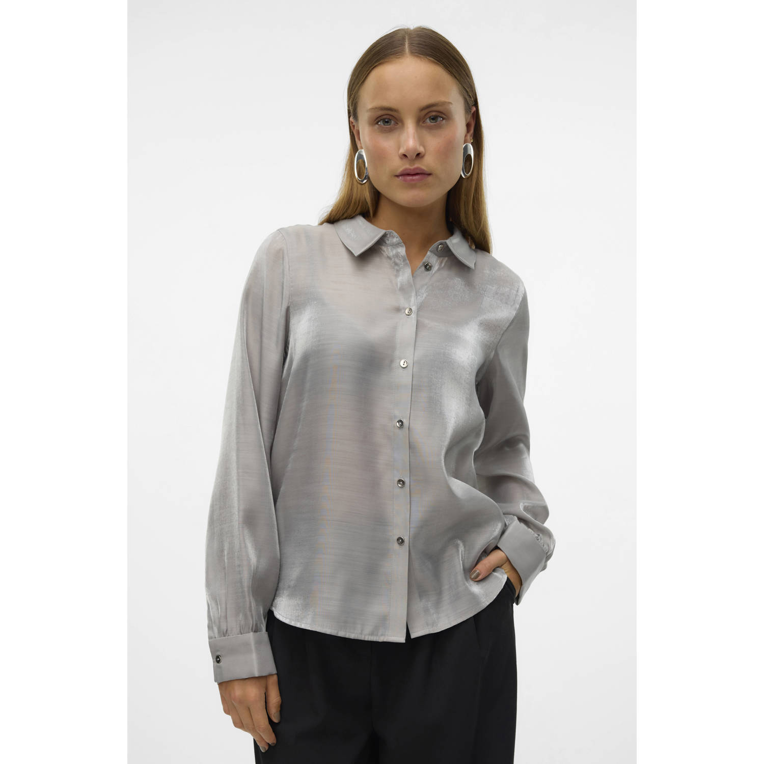 Vero Moda Losse Shirt Griffin Freewear Grijs Gray Dames