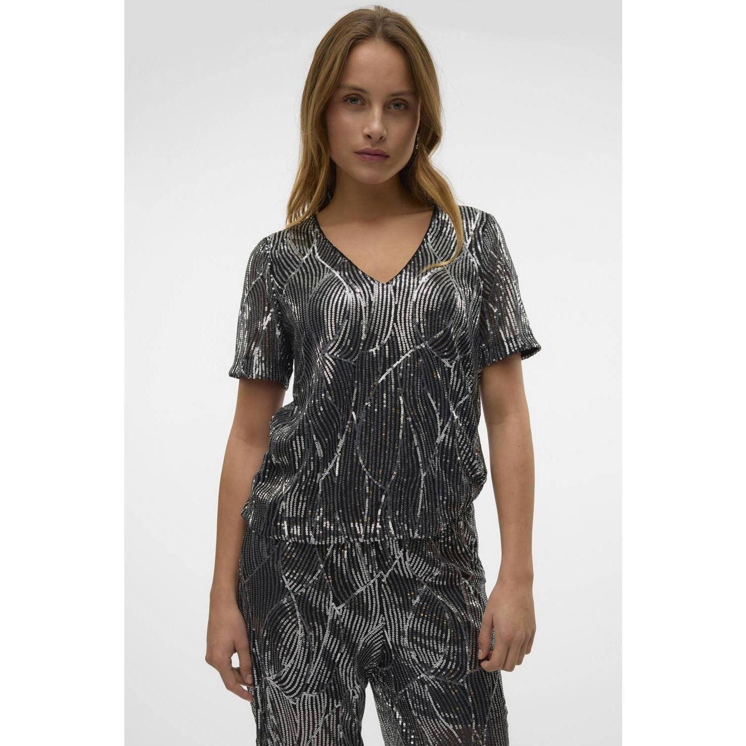 Vero Moda Zwart V-hals Top Black Dames