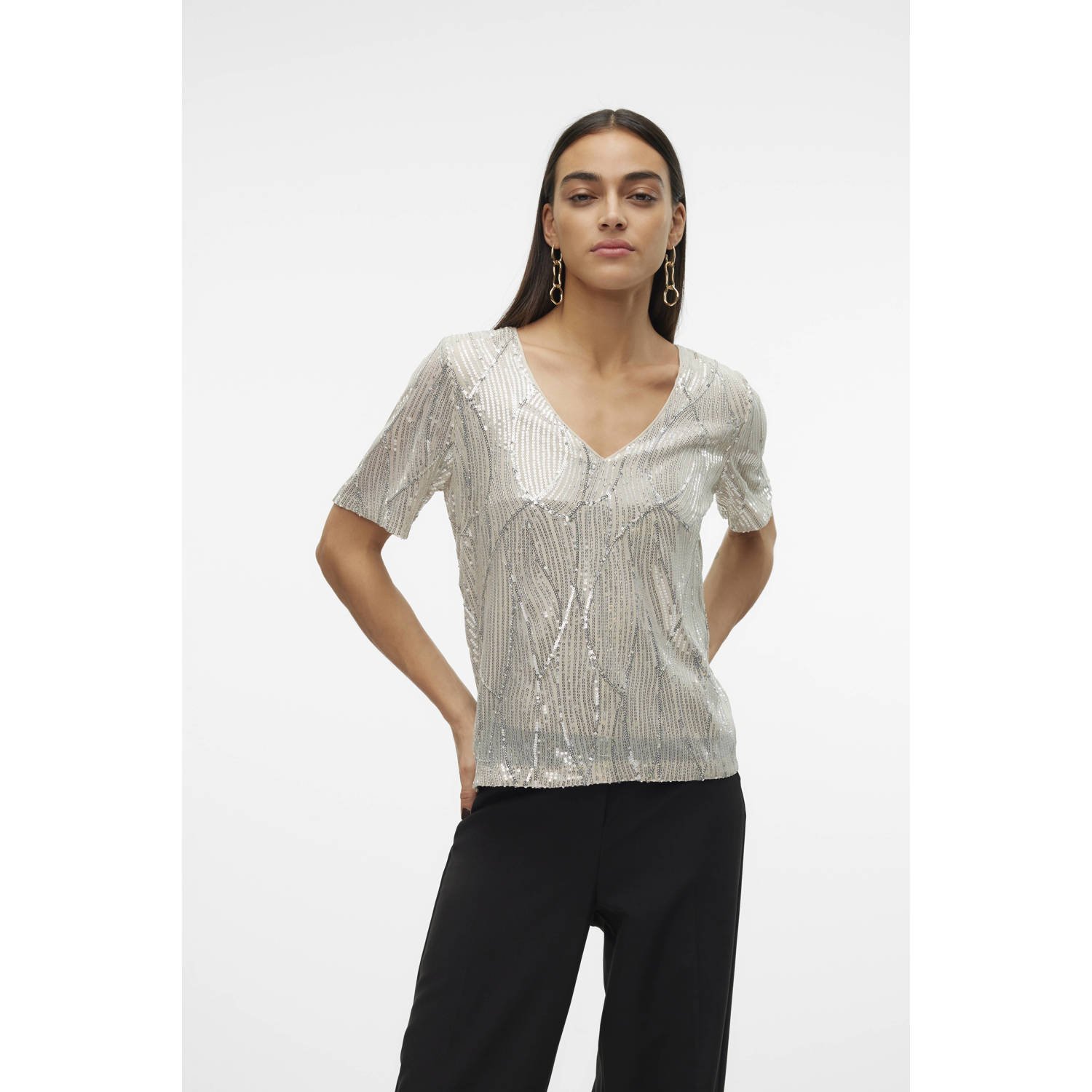 VERO MODA top VMELLEN ecru