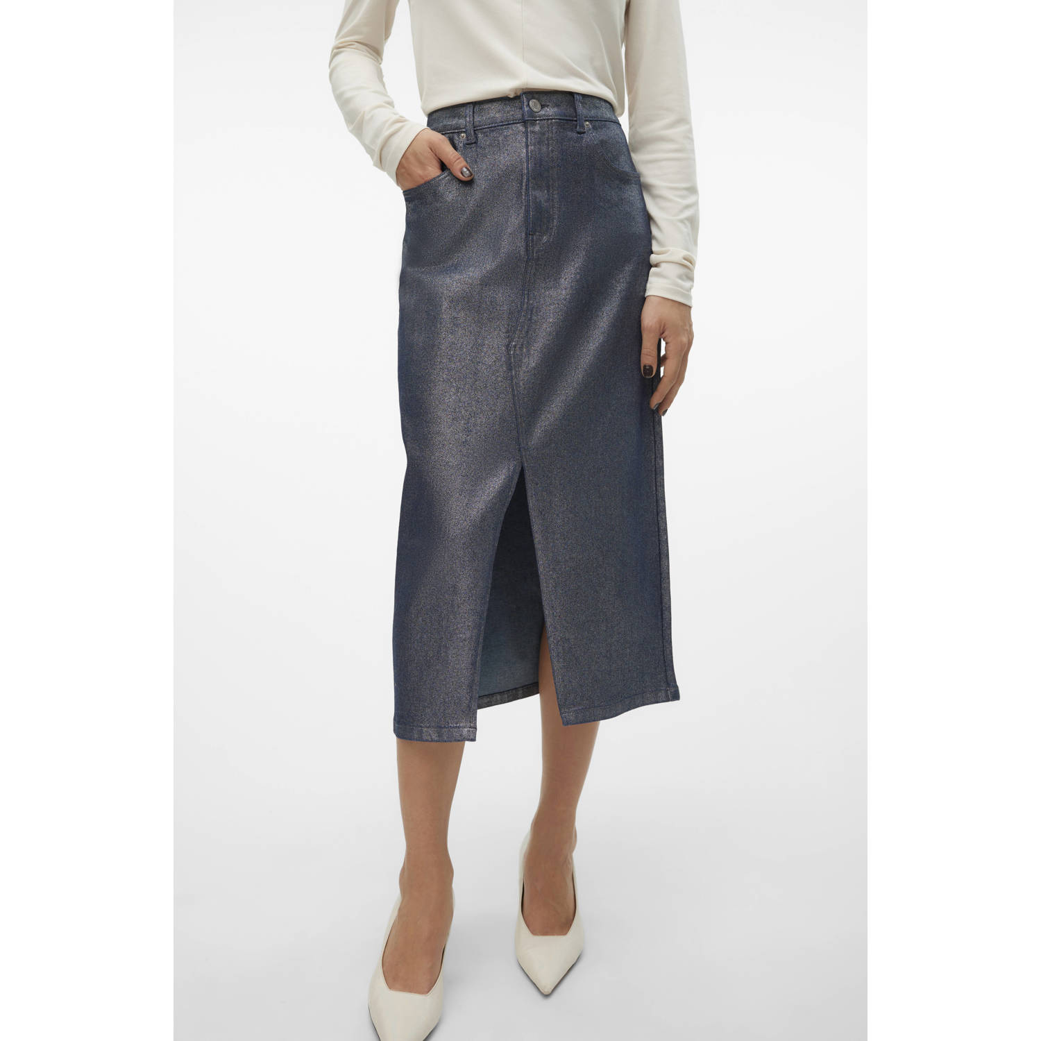 VERO MODA spijkerrok grijsblauw