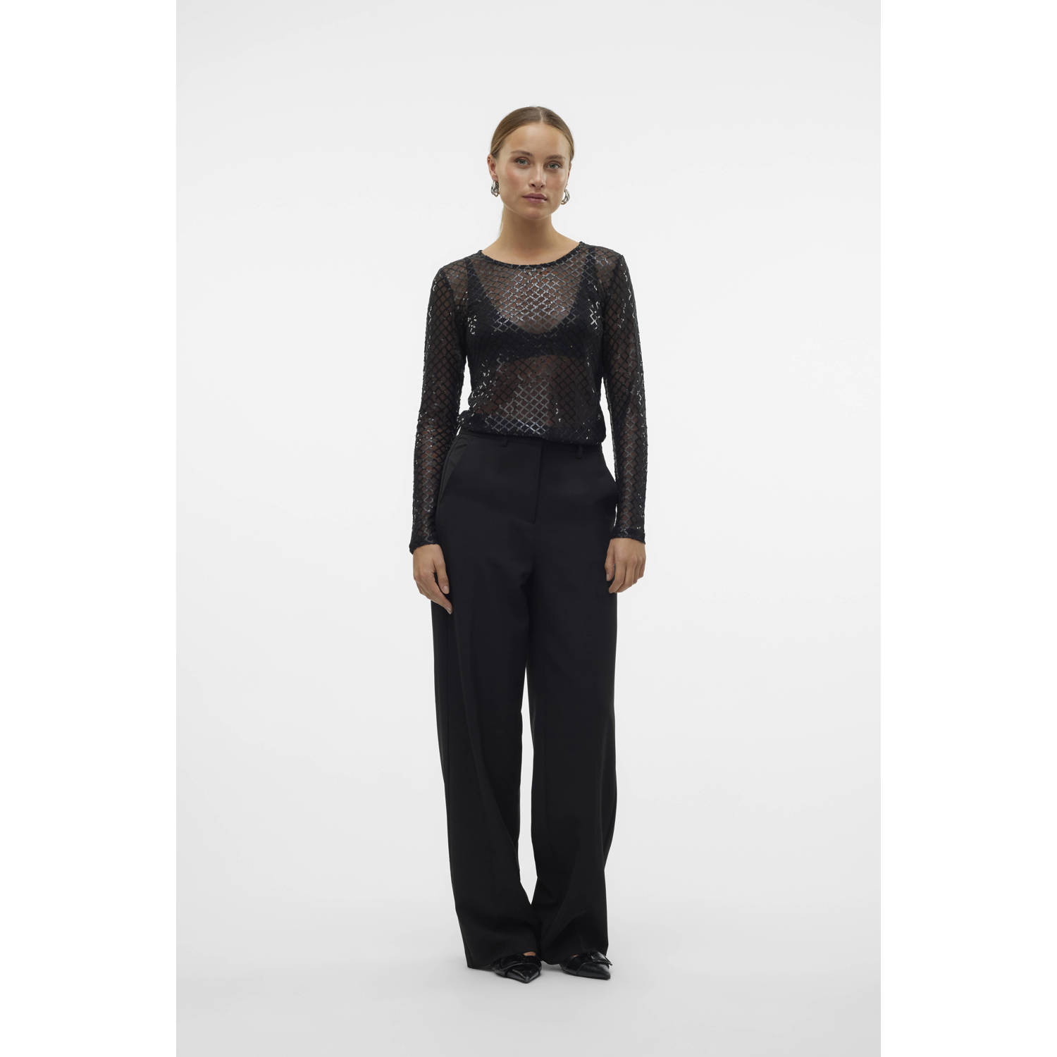 VERO MODA jersey top VMSAFINA zwart