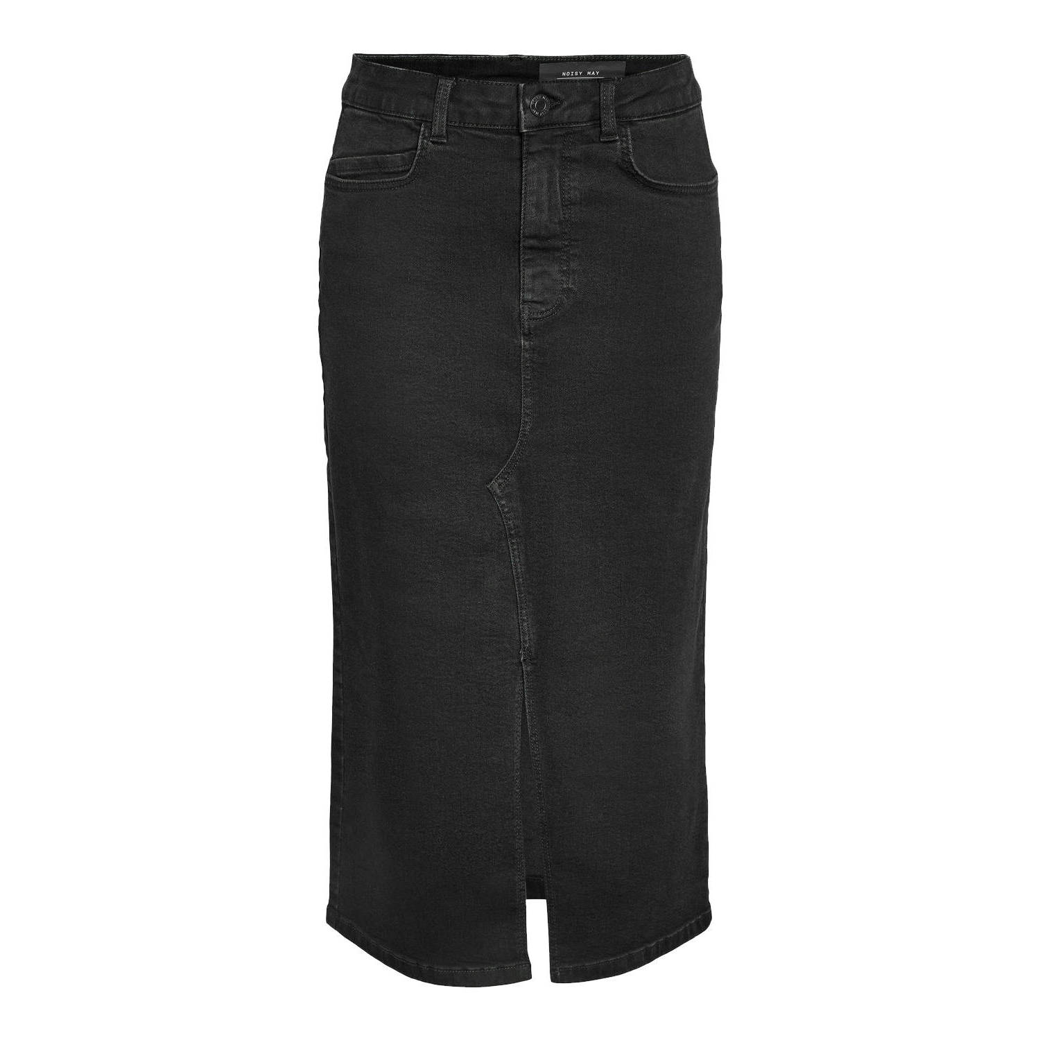 NOISY MAY Curve spijkerrok black denim