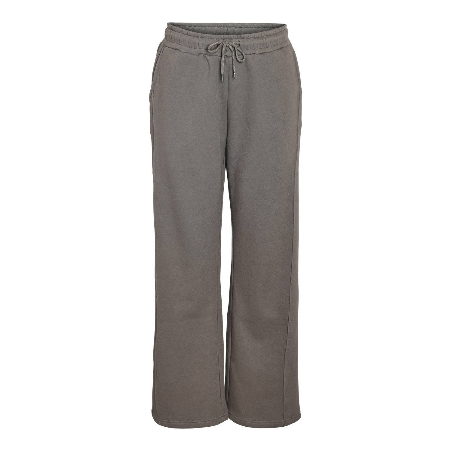 NOISY MAY Curve relaxed wide leg broek NMALDEN grijsbruin