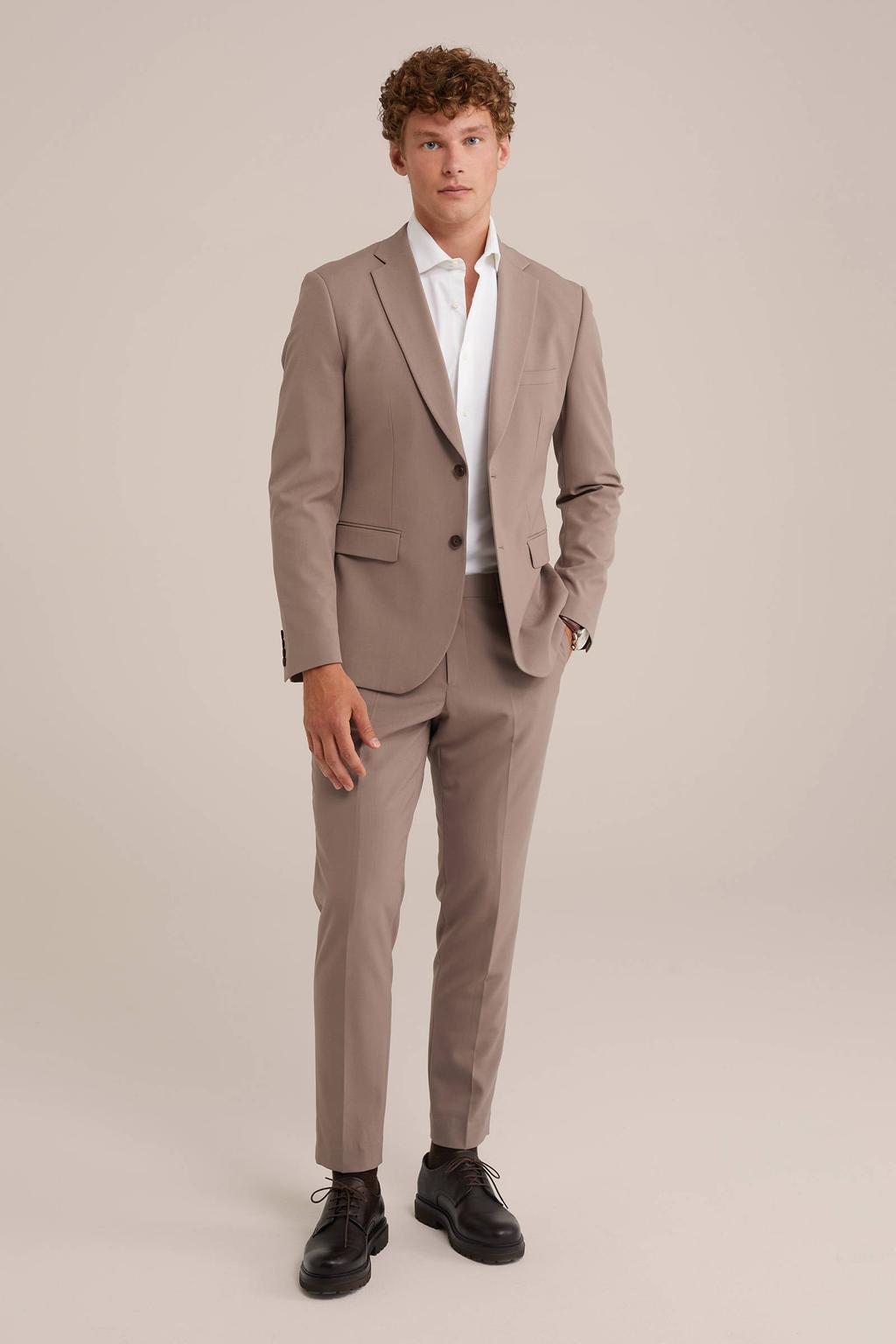 WE Fashion slim pantalon taupe