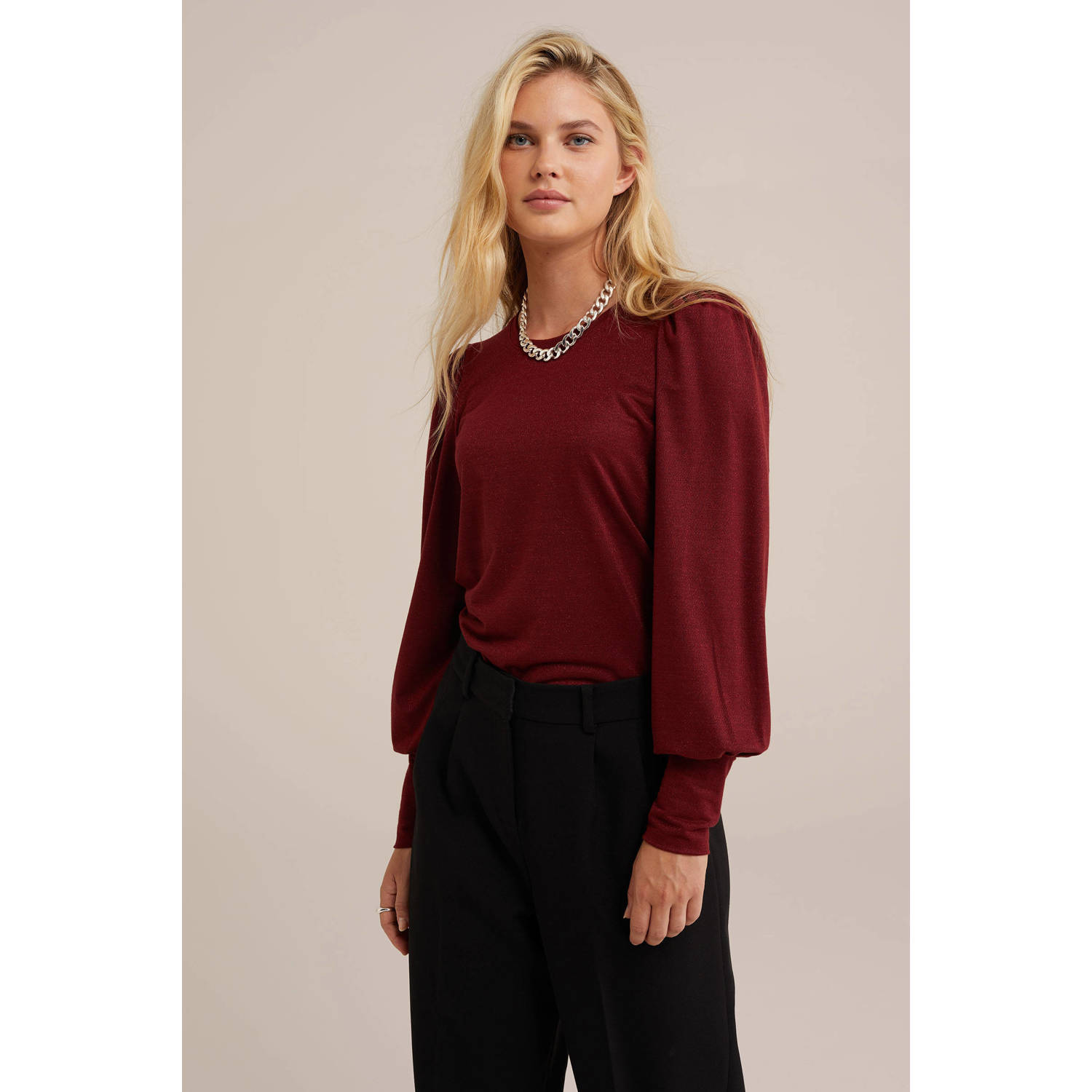 WE Fashion top donkerrood
