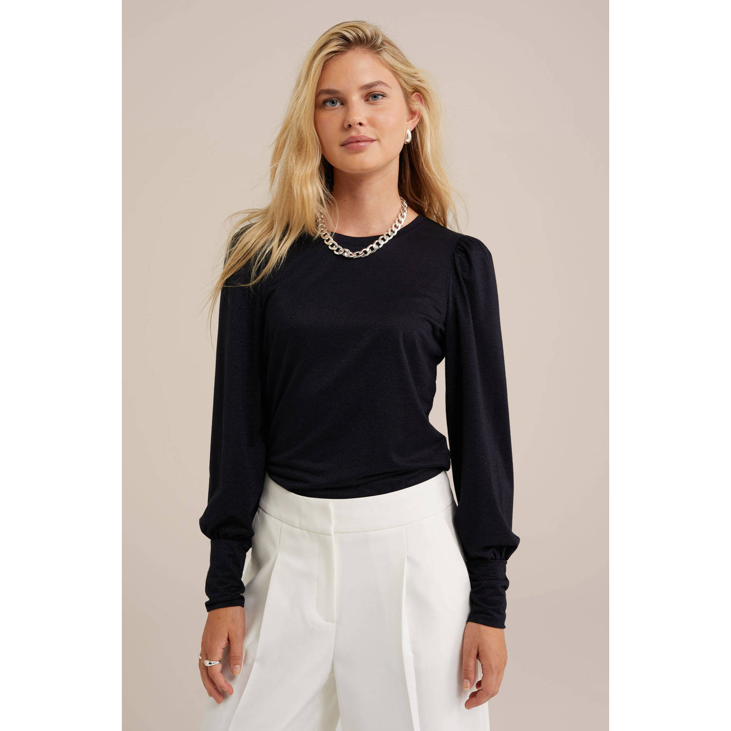 WE Fashion top donkerblauw