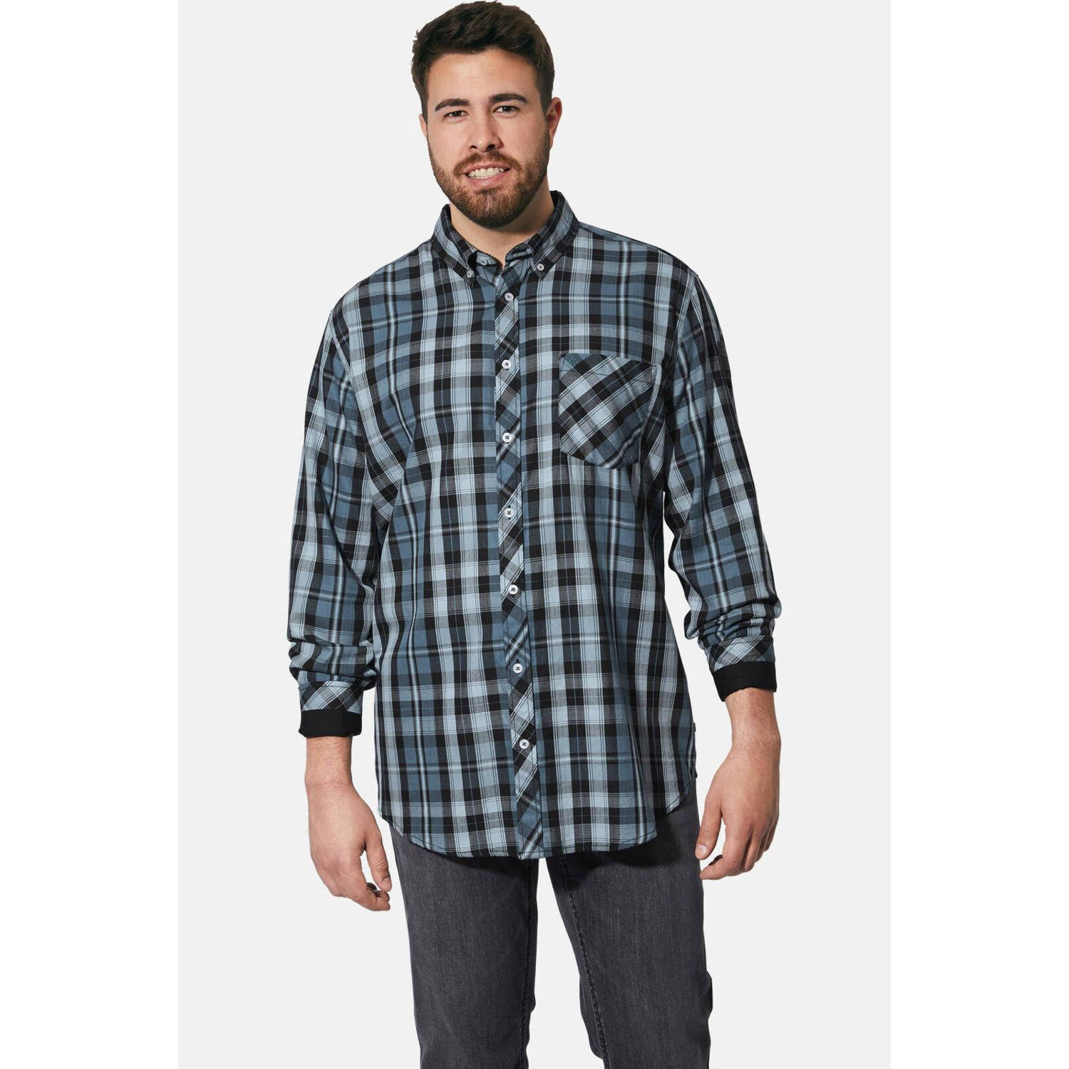 Charles Colby casual overhemd blauw