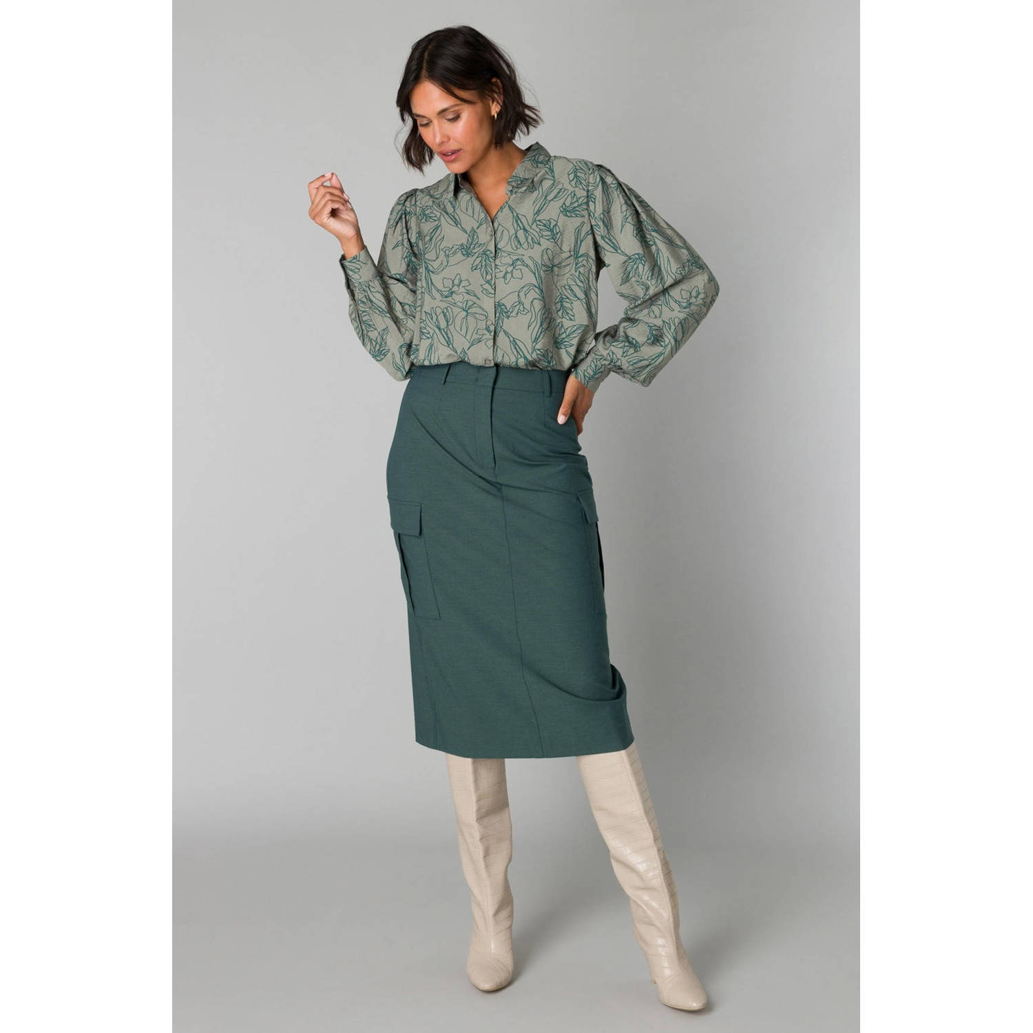 Yest gebloemde blouse groen