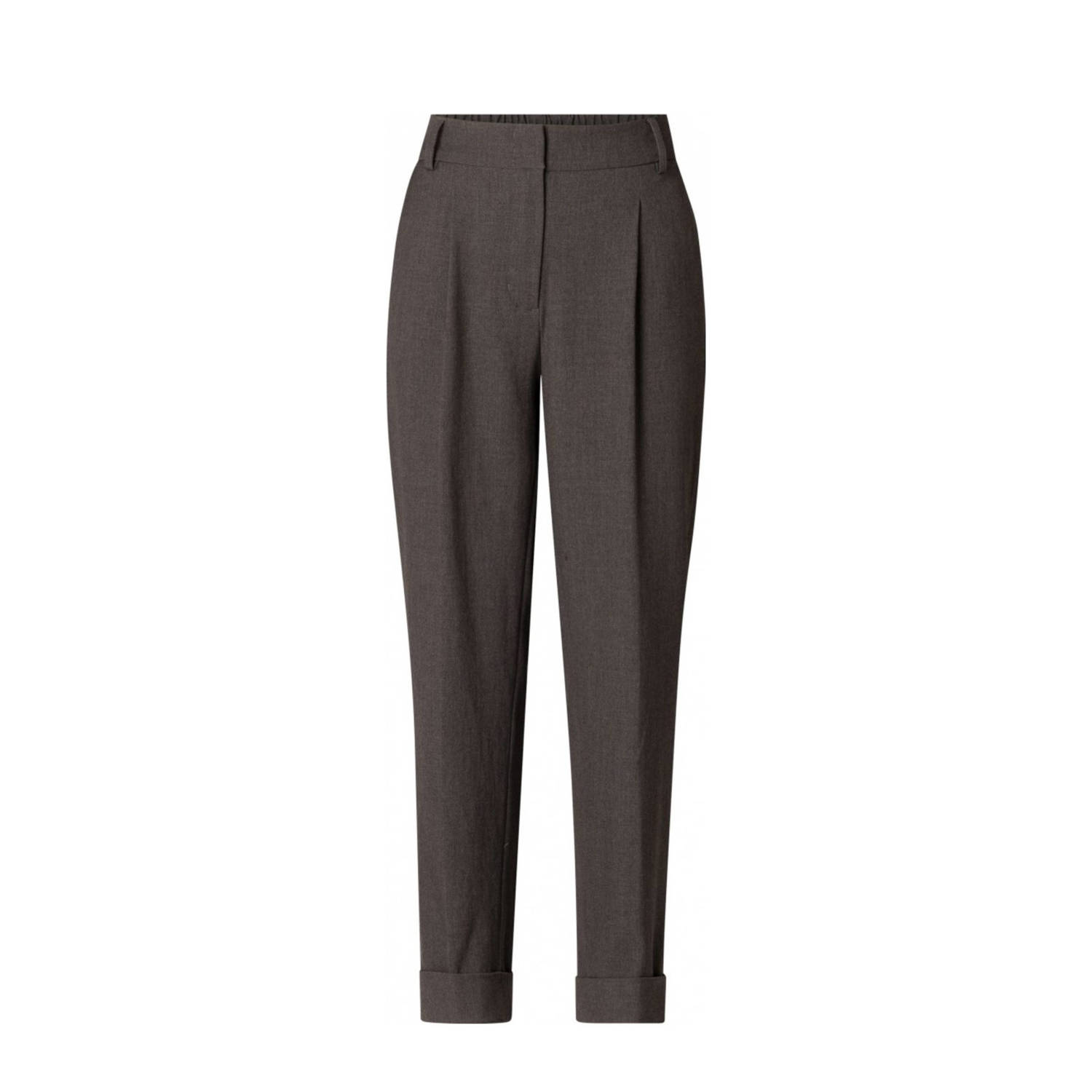 Yest gemêleerde straight fit pantalon grijs melange