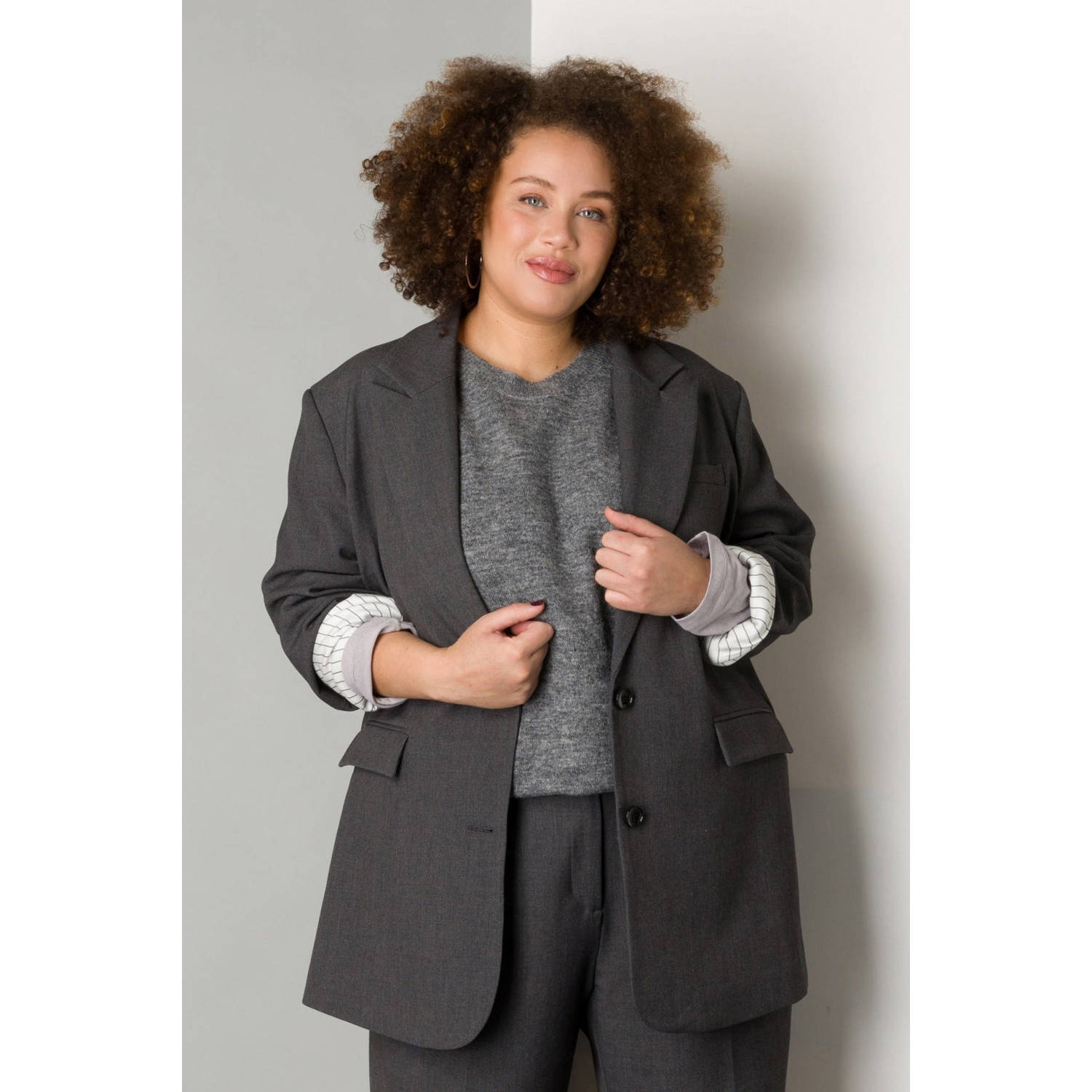 Yesta regular blazer antraciet