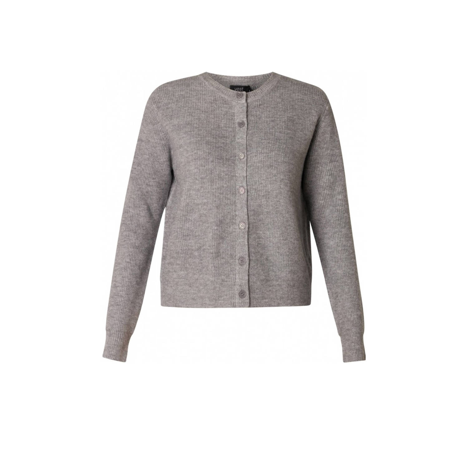 Yesta ribgebreid vest grijs