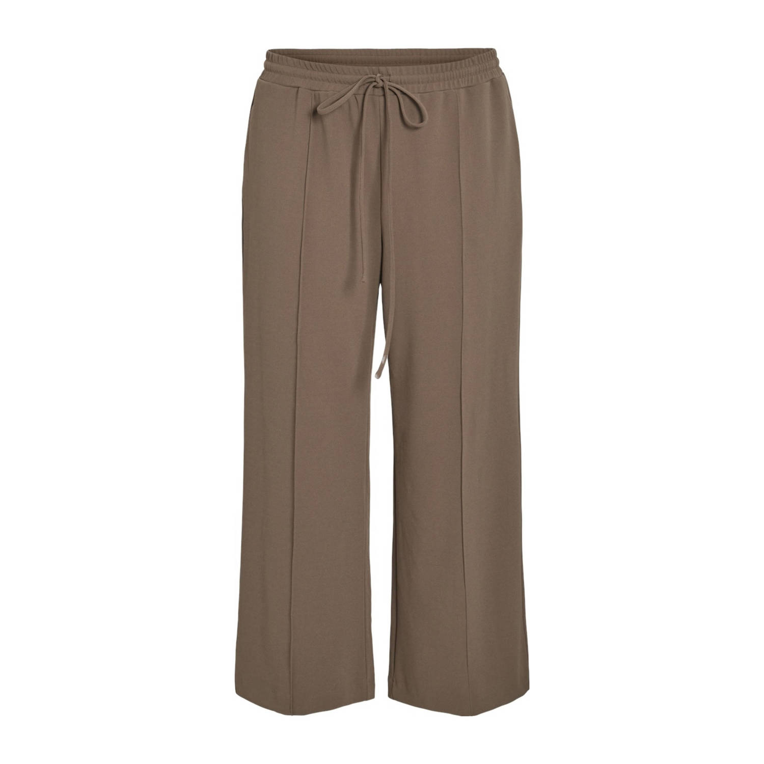 EVOKED VILA high waist wide leg broek VICLUA HW WIDE PANTS CUR bruin