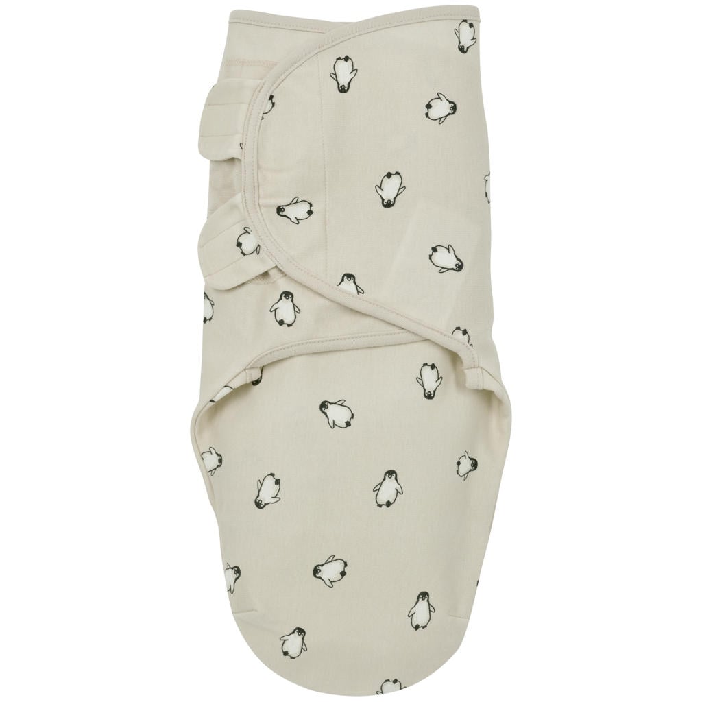 Meyco inbakerdoek pinguïn beige/zwart/wit