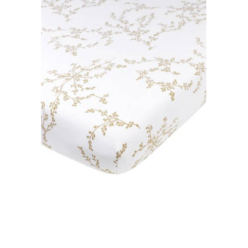 Meyco co-sleeper jerseykatoenen hoeslaken Branches wit/beige (90x50 cm) afbeelding