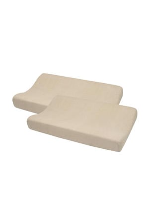 badstof aankleedkussenhoes - beige (set van 2)