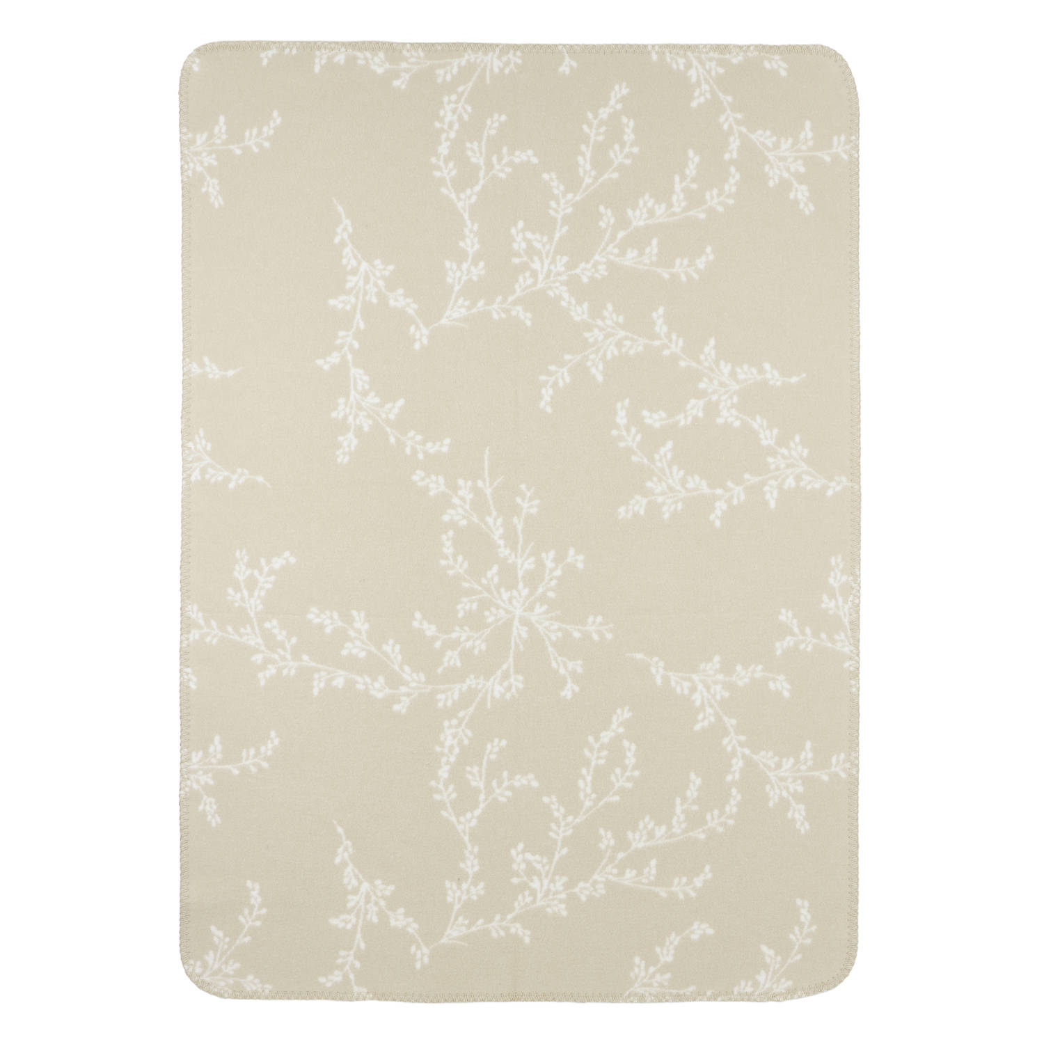 Meyco ledikantdeken Branches beige wit