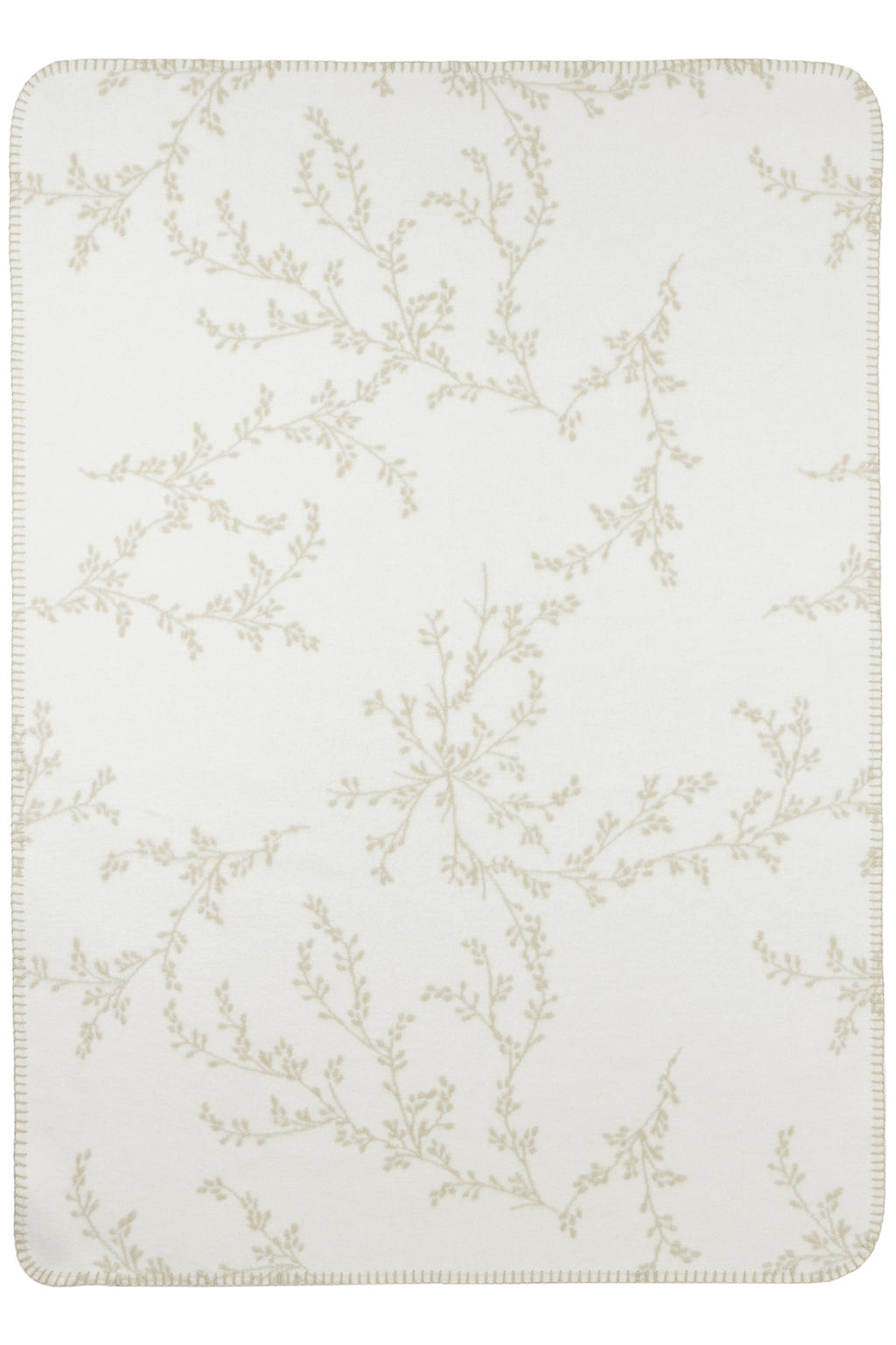 Meyco ledikantdeken Branches beige/wit