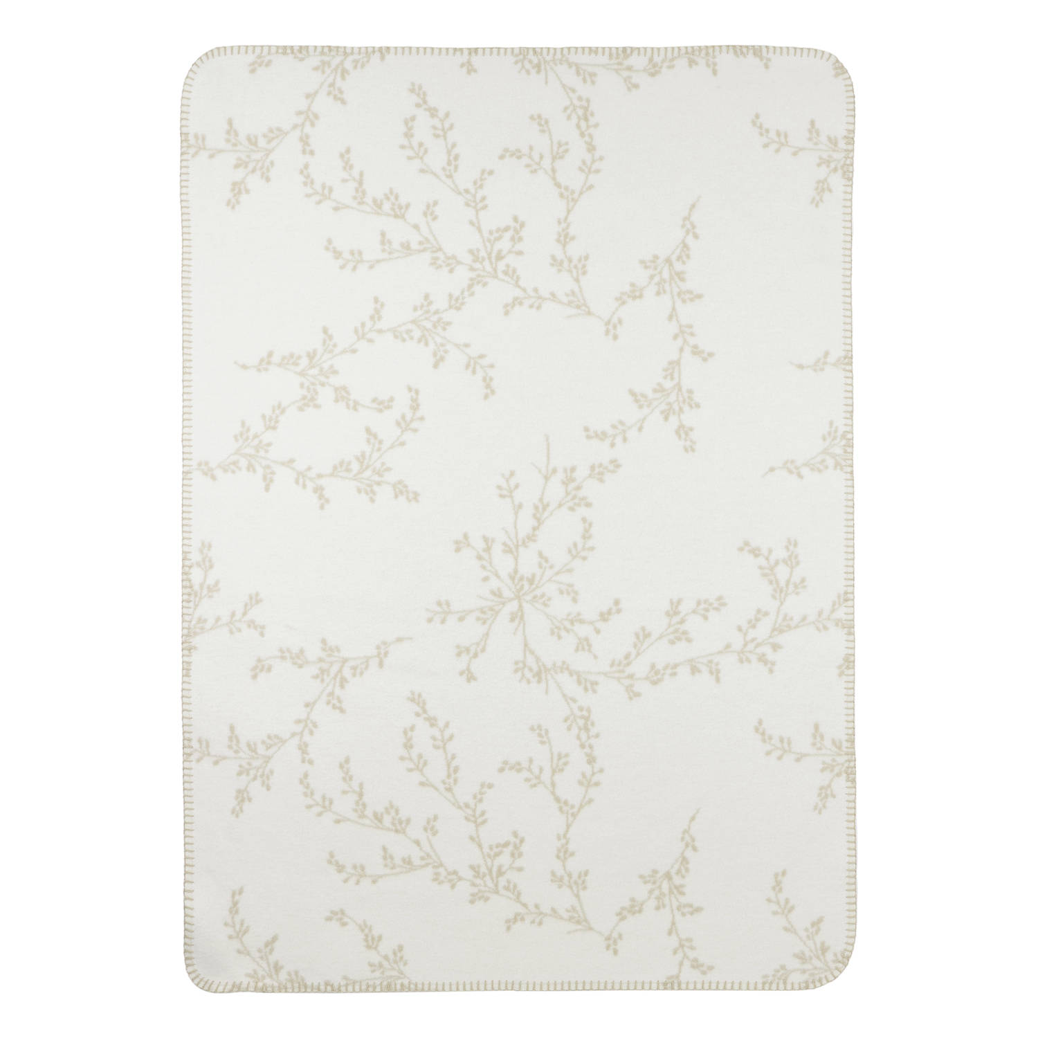 Meyco ledikantdeken Branches beige wit