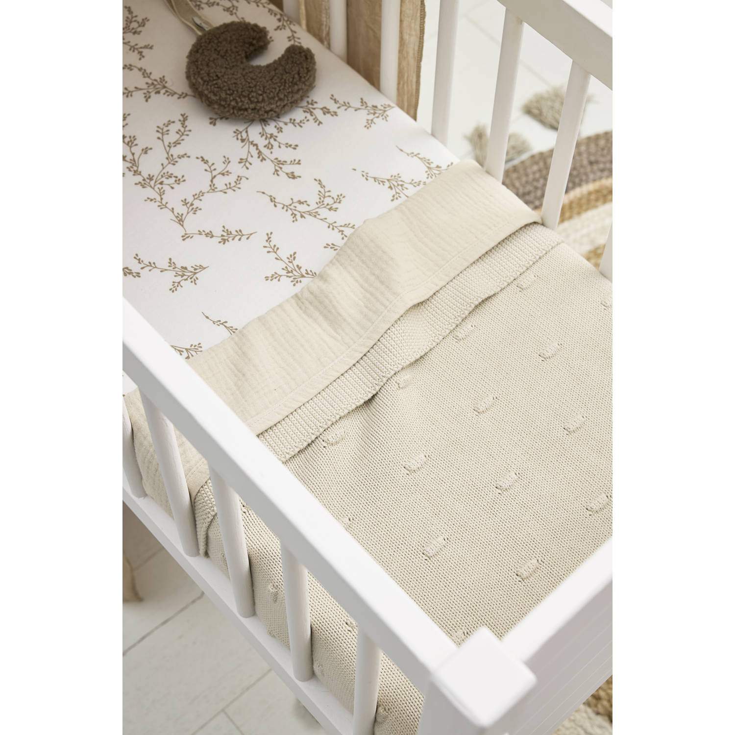 Meyco wiegdeken Knots beige