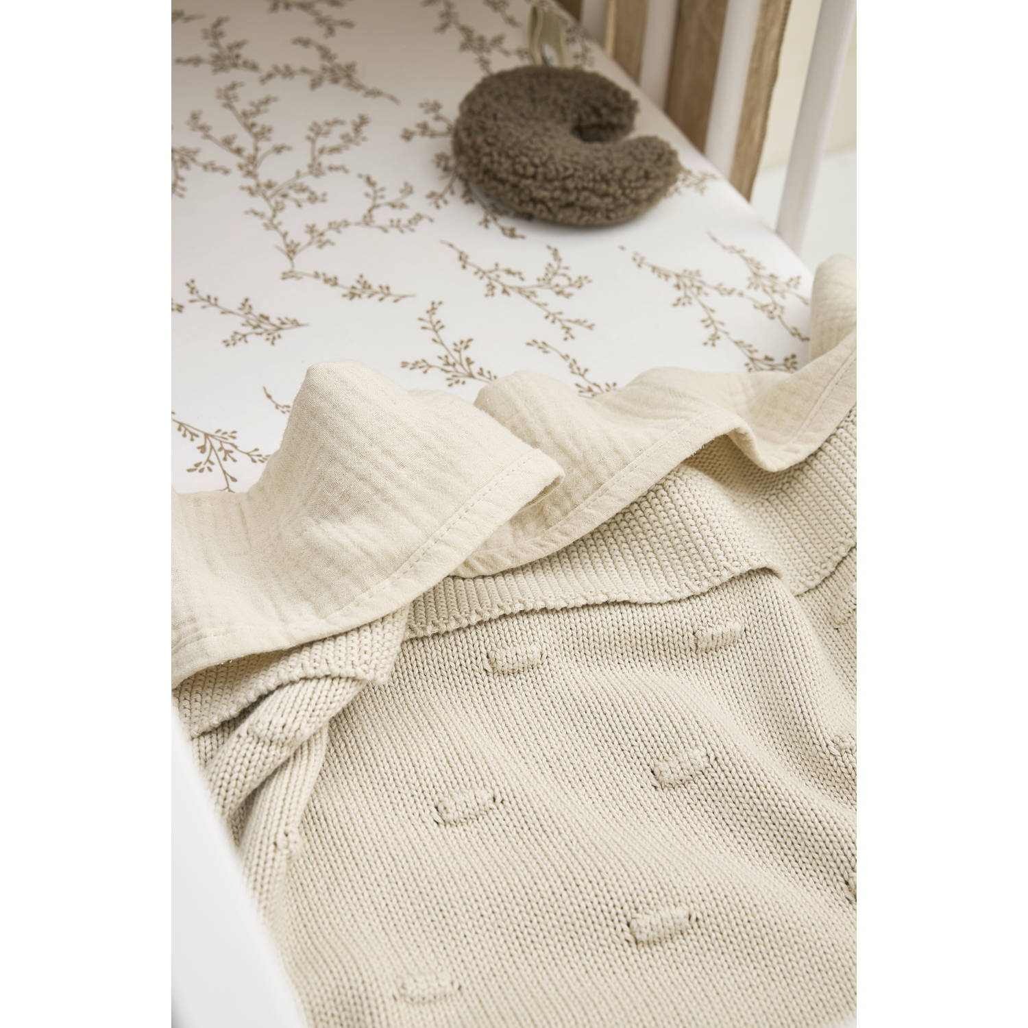 Meyco wiegdeken Knots beige