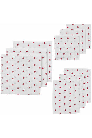 starterset met hartjesprint (set van 9)