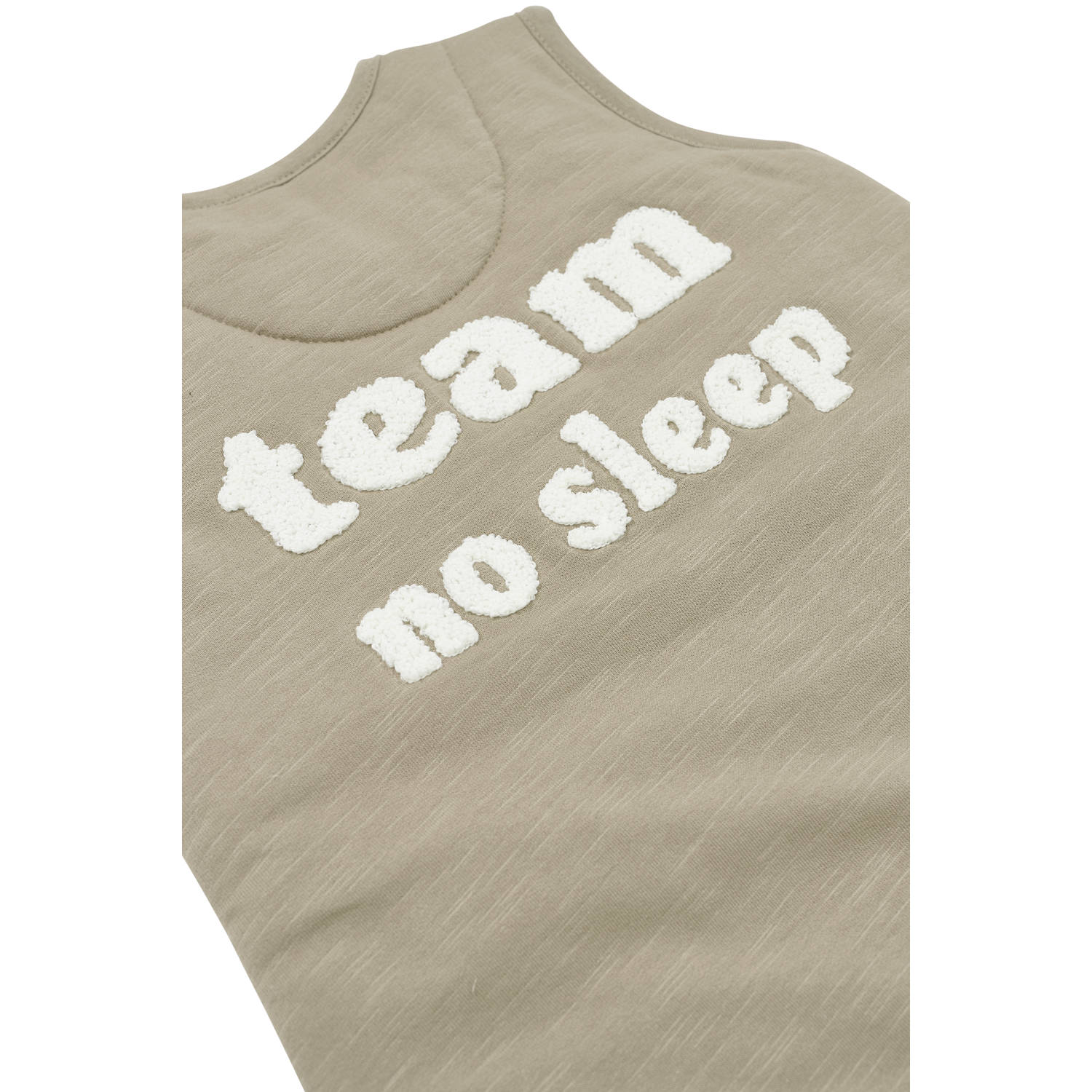 Meyco winter slaapoverall jumper Team no sleep taupe offwhite