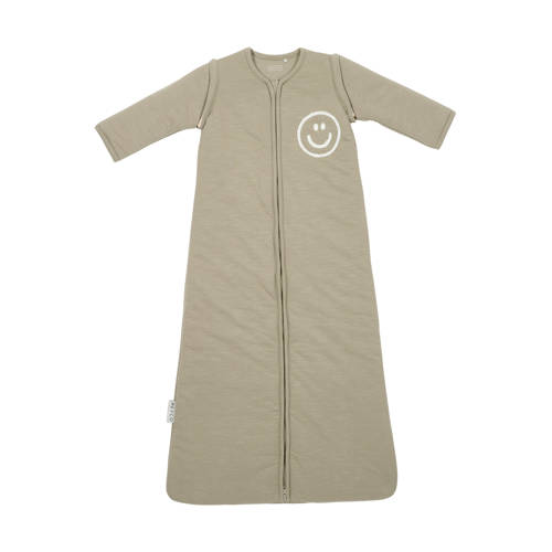 Meyco winter slaapzak Slub met Smile applicatie taupe/offwhite afbeelding
