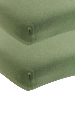 wieg hoeslaken - groen (set van 2)