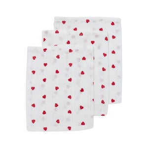 washandje met hartjesprint (set van 3)