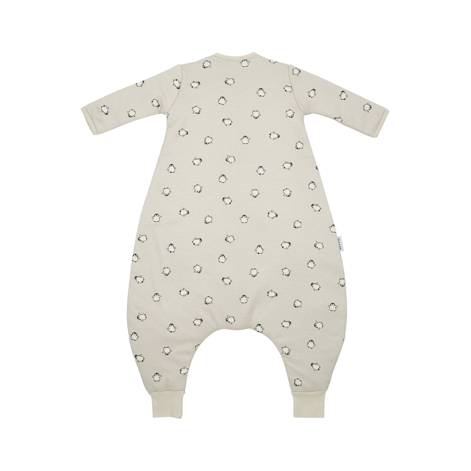Meyco winter slaapoverall jumper Pinguïn beige zwart