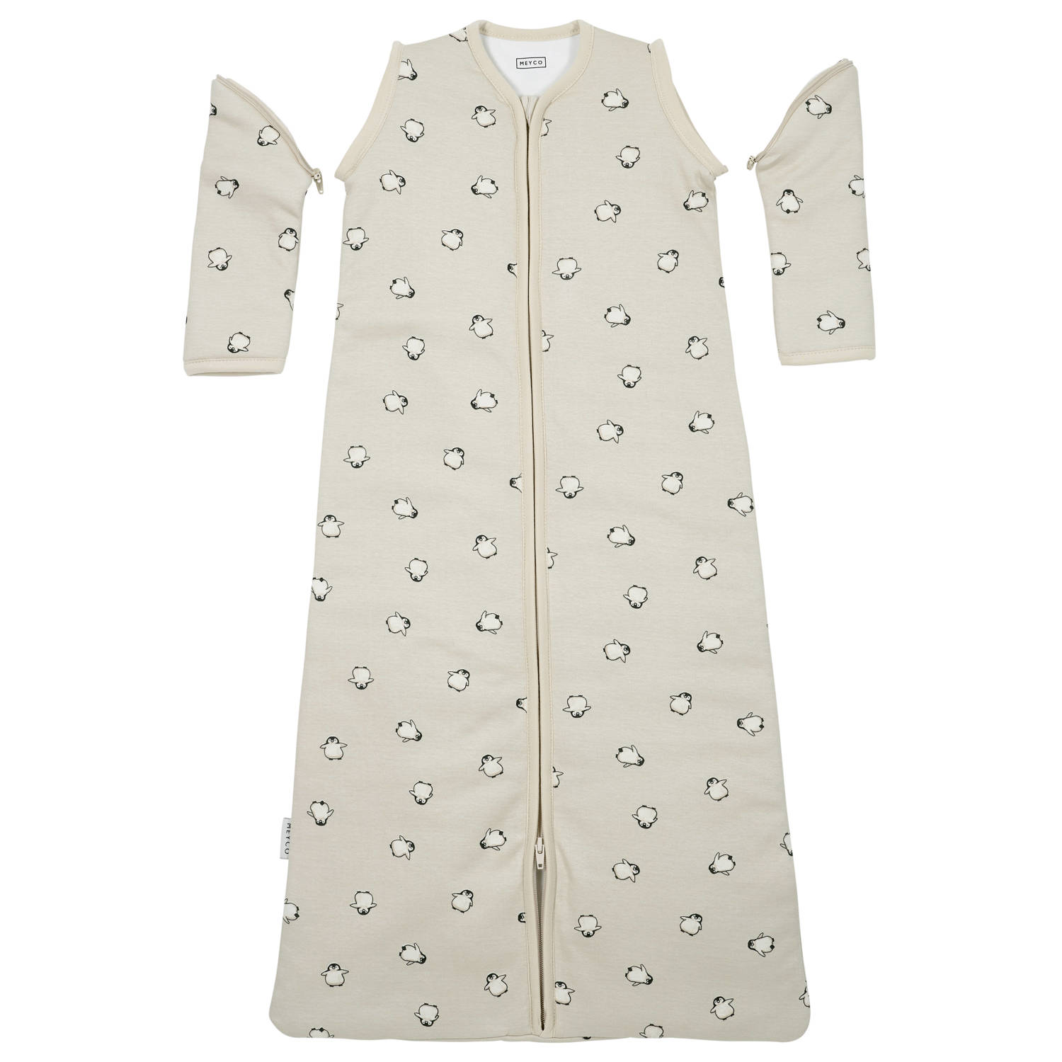 Meyco winter slaapzak met afritsbare mouw Penguin