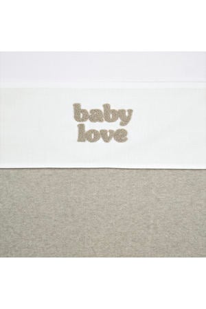 wieglaken Baby Love wit/beige