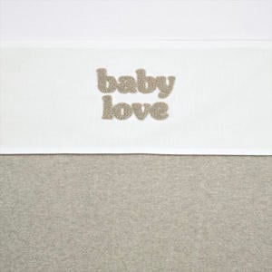 wieglaken Baby Love wit/beige