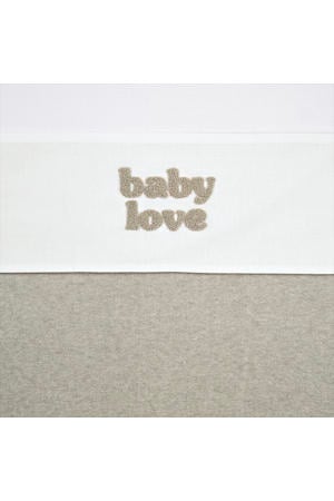 wieglaken Baby Love wit/beige